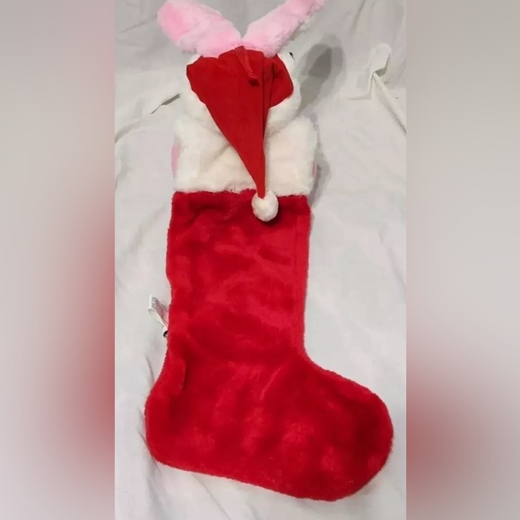 VINTAGE 1993 ENERGIZER BATTERY PINK BUNNY PLUSH 27" CHRISTMAS STOCKING W/ DRUM - Picture 6 of 6